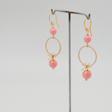 akira earrings coral