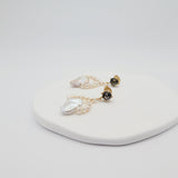 baroque pearl loop earrings