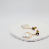 baroque pearl loop earrings