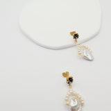 baroque pearl loop earrings