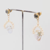 baroque pearl loop earrings