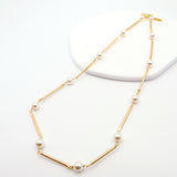 pearl bar necklace white