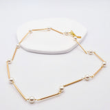 pearl bar necklace white