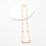 pearl bar necklace white