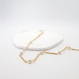 pearl bar necklace white