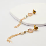 jean earrings peach