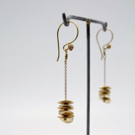 gold disc stacking earrings by vivien walsh