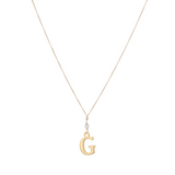 "G" Initial Charm Necklace with Pearl