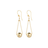 gold ball floating earrings