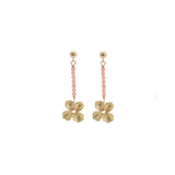 beaded line flower earrings | coral