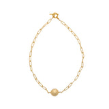 Gold ball necklace on link chain by vivien walsh