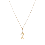 "Z" Initial Charm Necklace with Pearl
