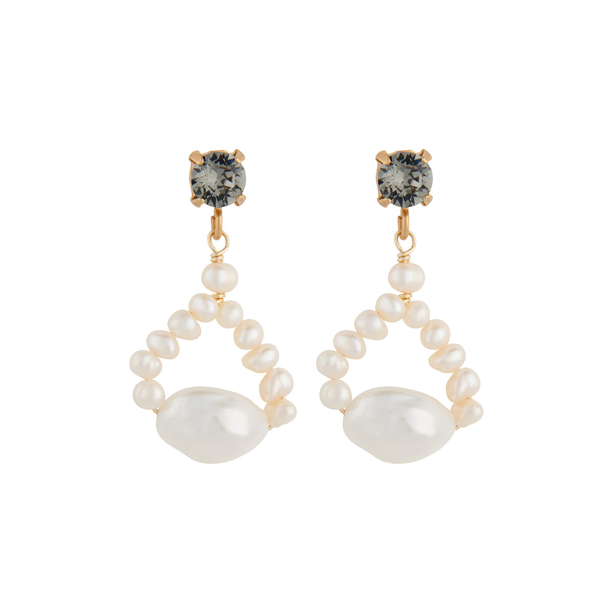 baroque pearl loop earrings
