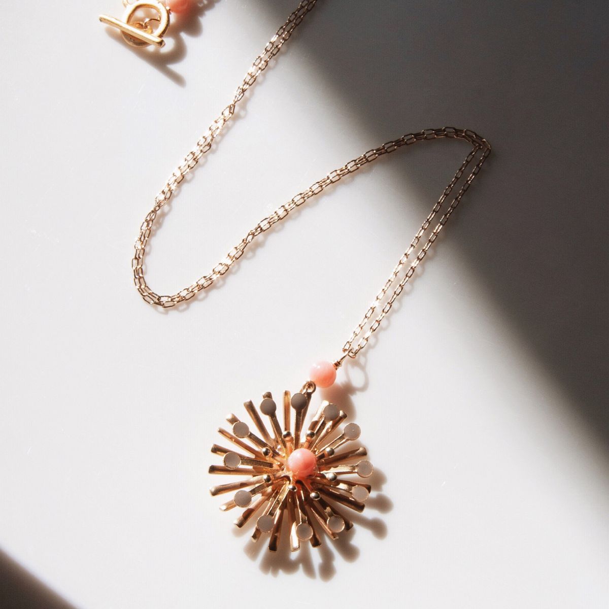 flower spray pendant | coral