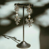 double rhinestone earrings