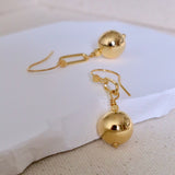 gold ball link earrings
