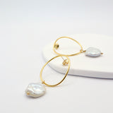 keishi wavy circle earrings