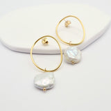 keishi wavy circle earrings