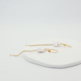slinky pearl chain earrings