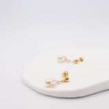 pearl drop stud earrings