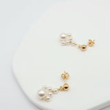 pearl drop stud earrings