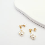 pearl drop stud earrings