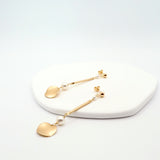 disc bar earrings white