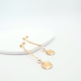 disc bar earrings white