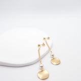 disc bar earrings white