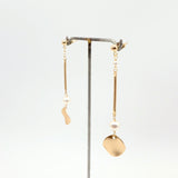 disc bar earrings white