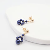 pearl drop stud earrings midnight