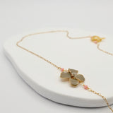 enamel flower chain | grey