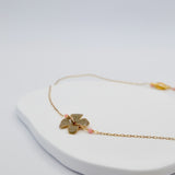 enamel flower chain | grey