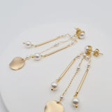 ripple column earrings white