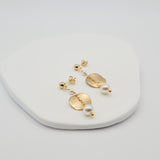 ripple disc earrings white