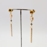 jean earrings peach
