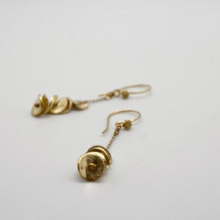 gold disc stacking earrings by vivien walsh