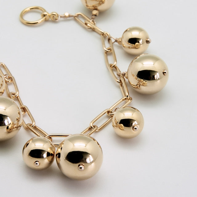 gold ball link bracelet