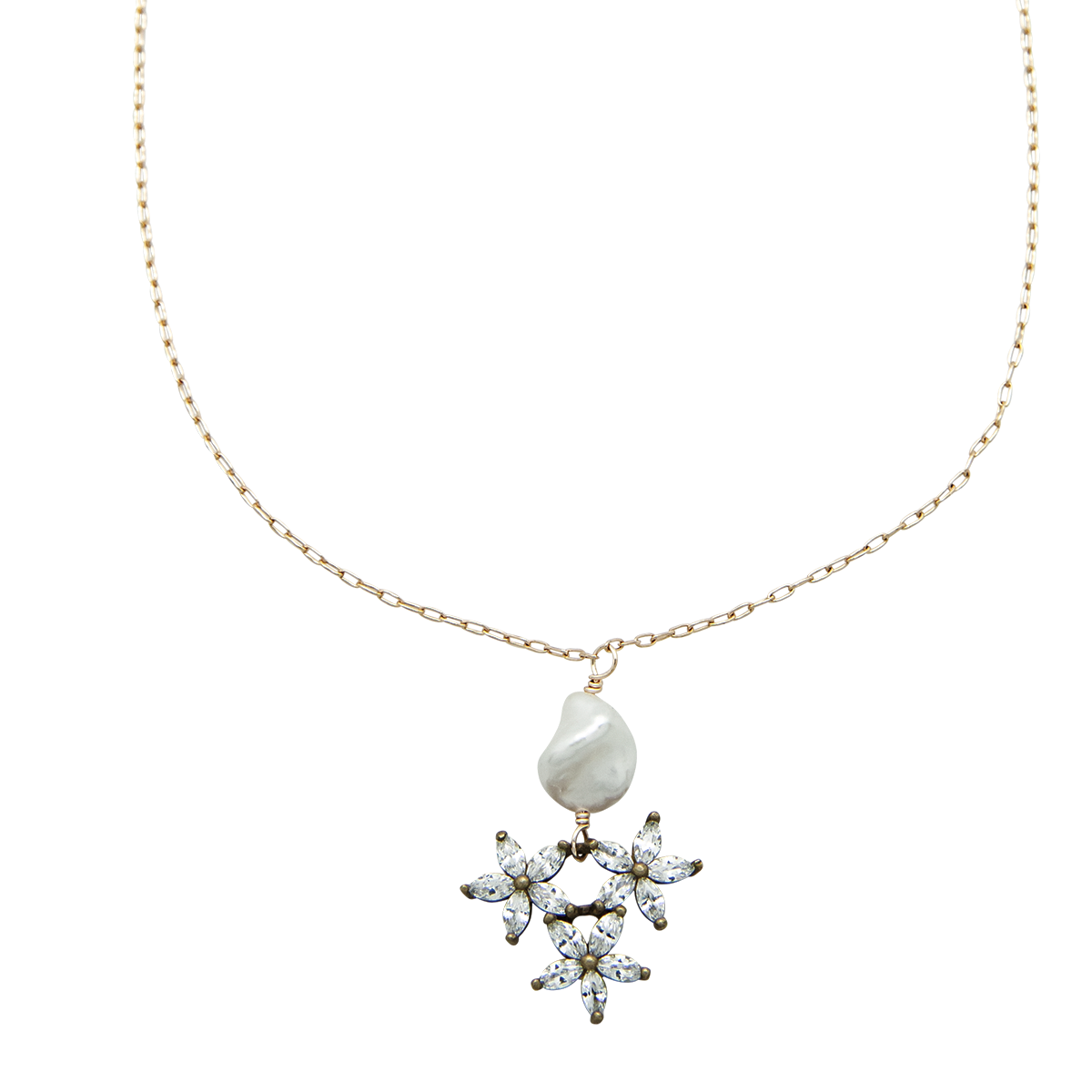 rhinestone pearl necklaces