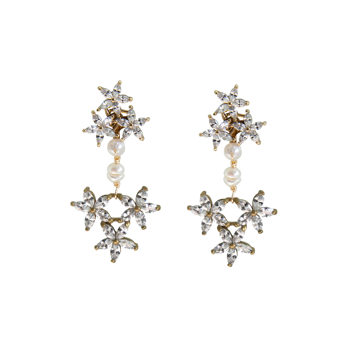 double rhinestone earrings
