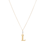 "L" Initial Charm Necklace with Pearl