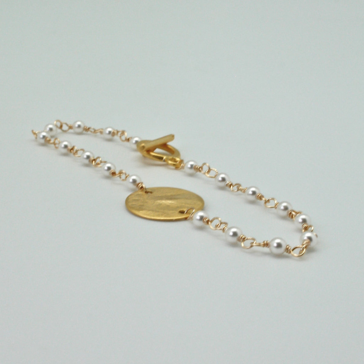 pearl disc bracelet