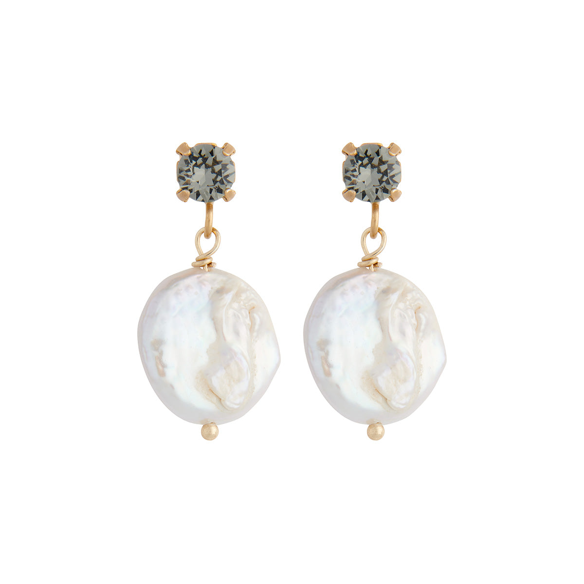 coin pearl stud earrings