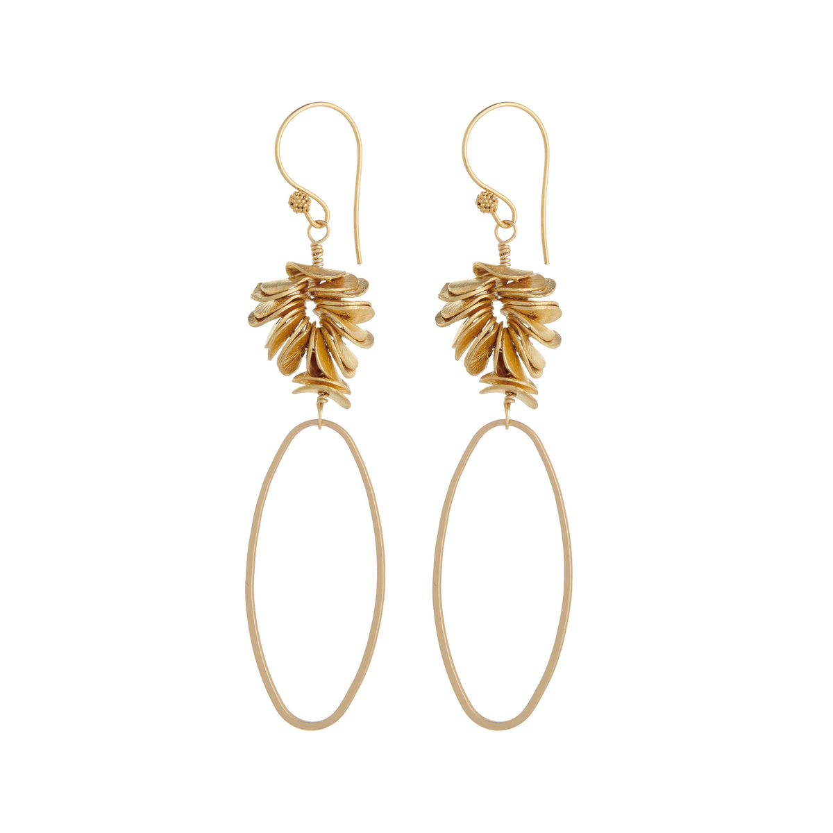 gold oval earrings