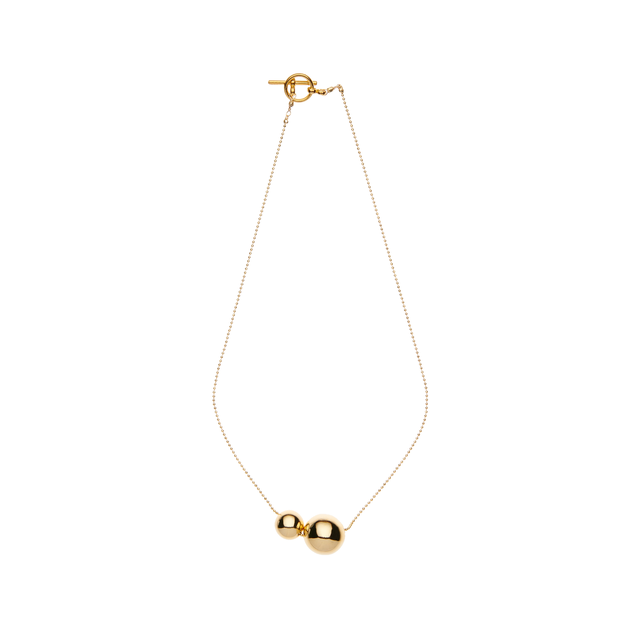 Two gold ball necklace by vivien walsh