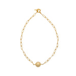Gold ball necklace on link chain by vivien walsh