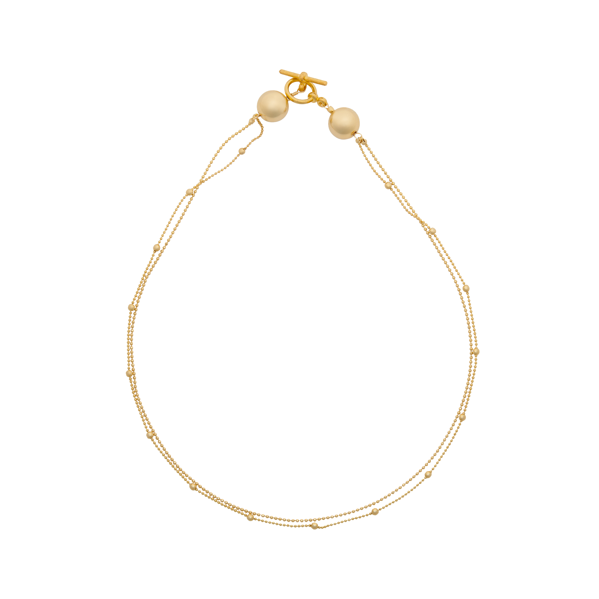 Gold plated ball chain double necklace by vivien walsh