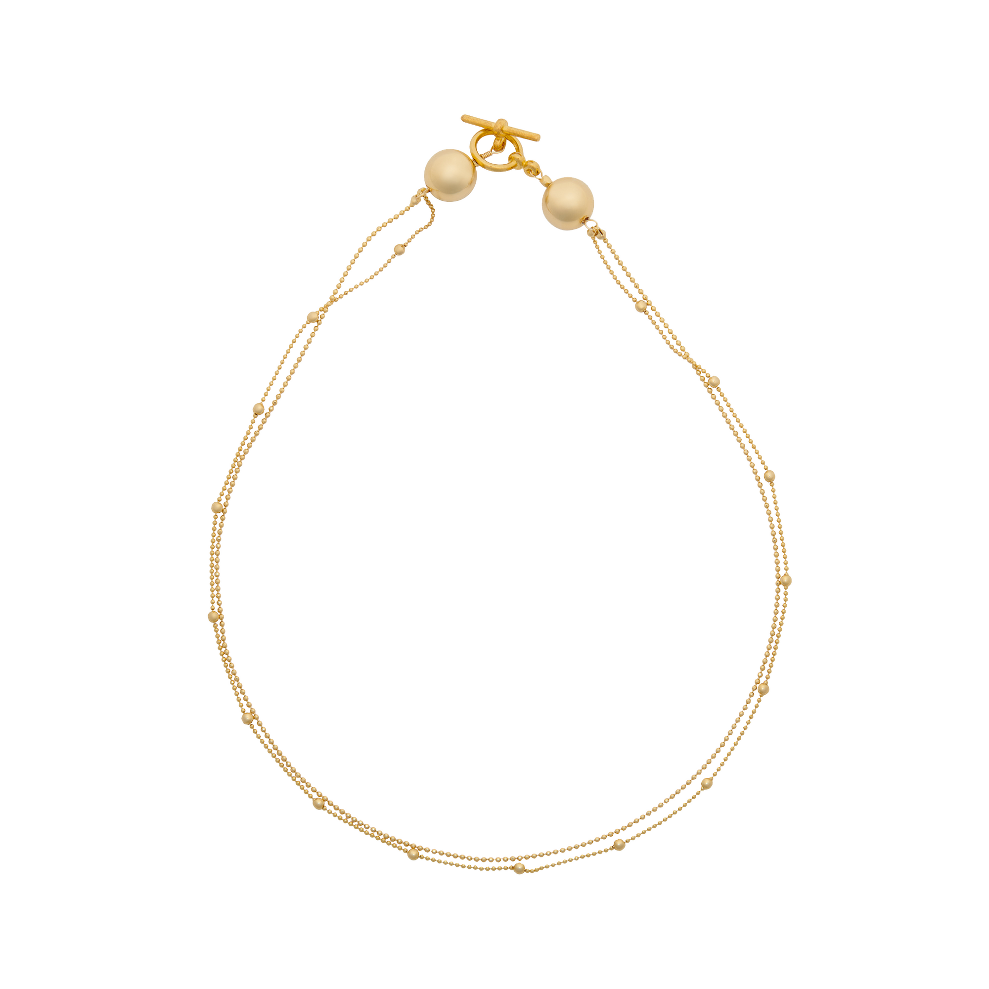 Gold plated ball chain double necklace by vivien walsh