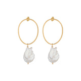 keishi wavy circle earrings