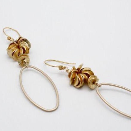 matte gold oval earrings by vivien walsh